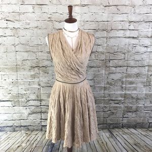 All Saints Vintage Quilted Cream Zippered Dress